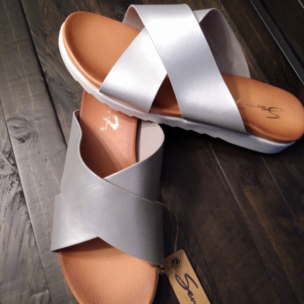 Seven7 Jade Silver Slide Sandal